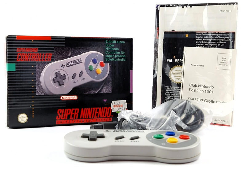 Super Nintendo Zubehör : SNES Controller / Gamepad / Joypad - OVP Box Manual PAL