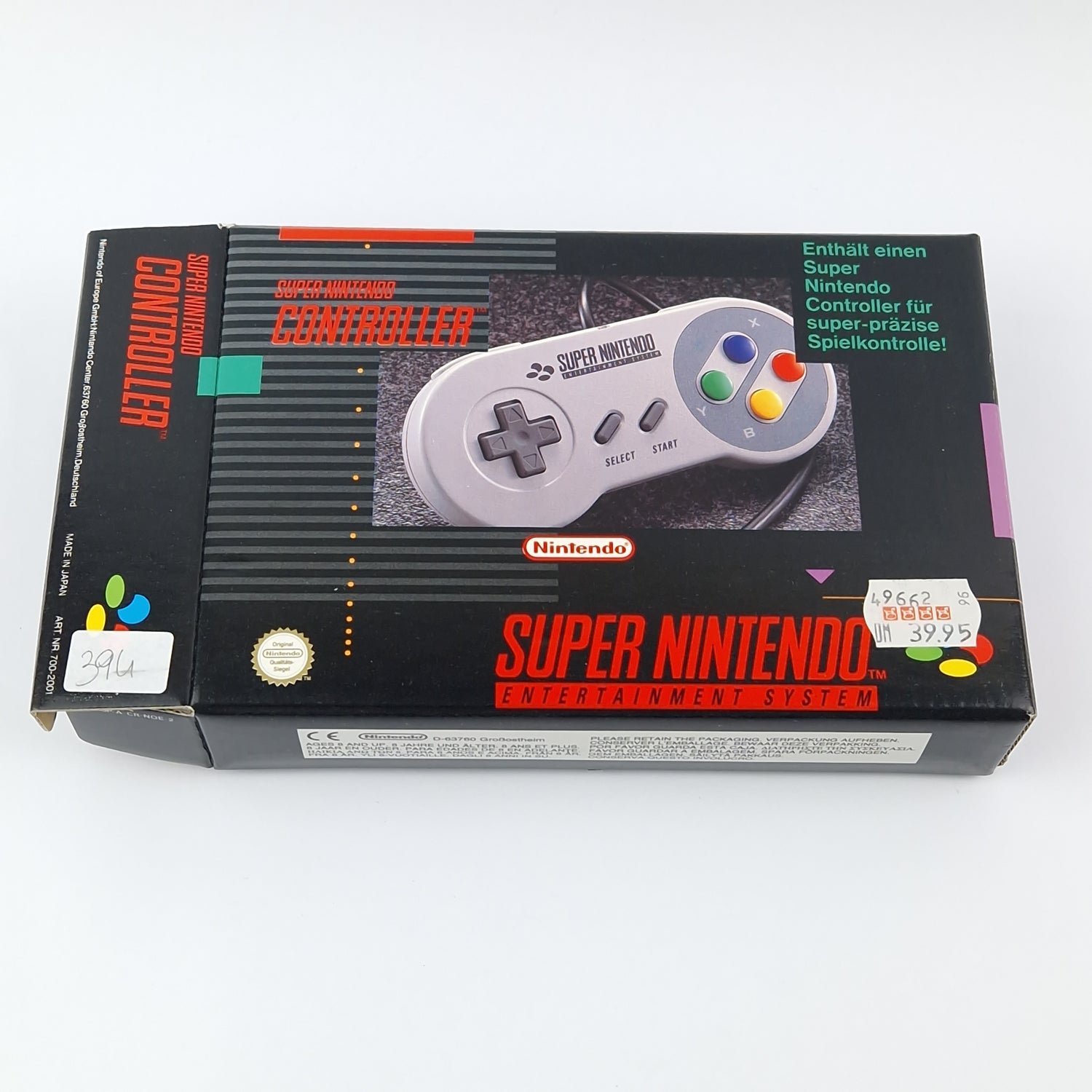 Super Nintendo Zubehör : SNES Controller / Gamepad / Joypad - OVP Box Manual PAL