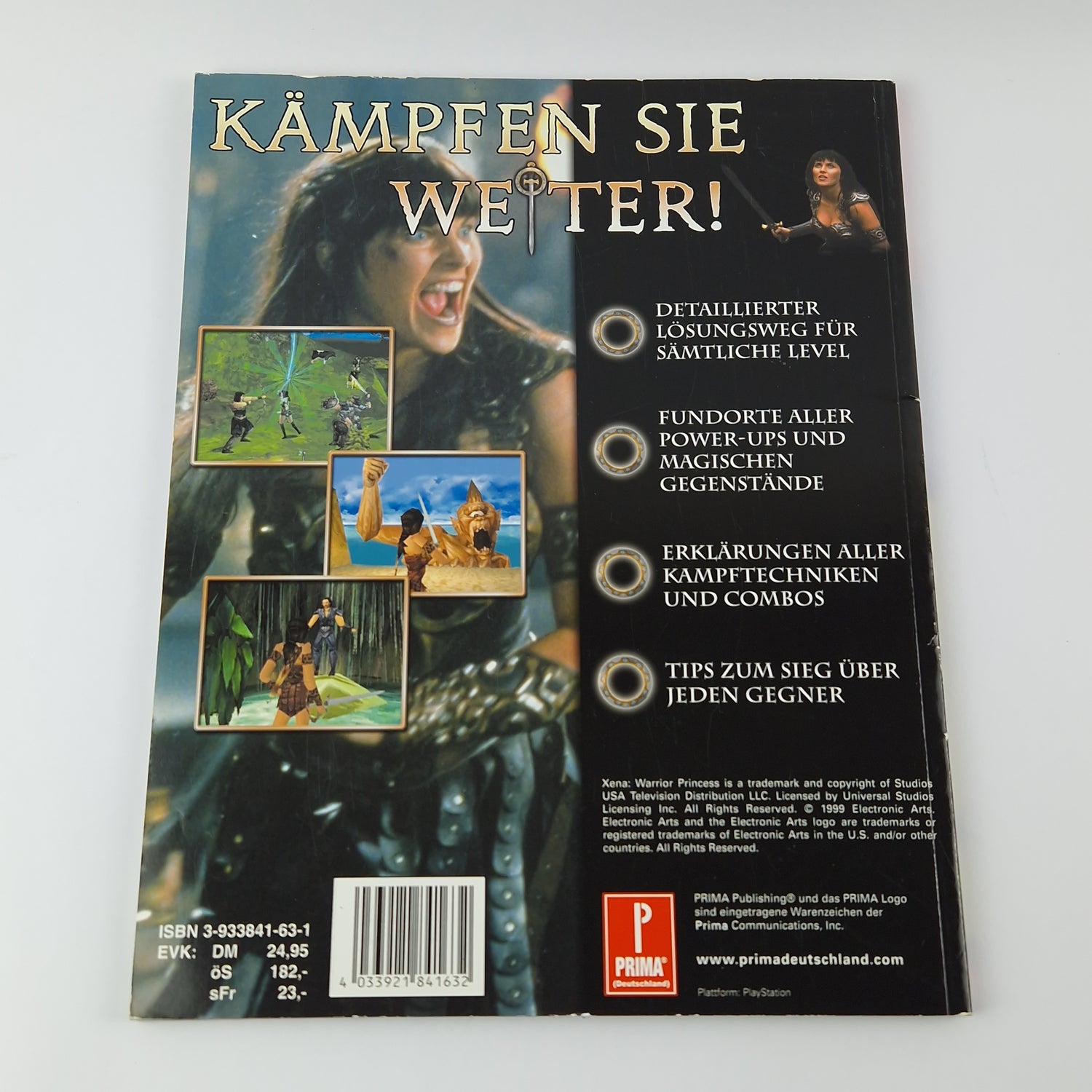 Prima's solution book for the game: XENA Warrior Princess - Game Advisor N64