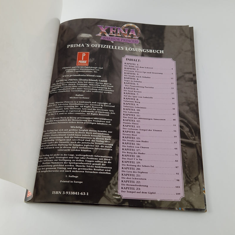 Prima's solution book for the game: XENA Warrior Princess - Game Advisor N64