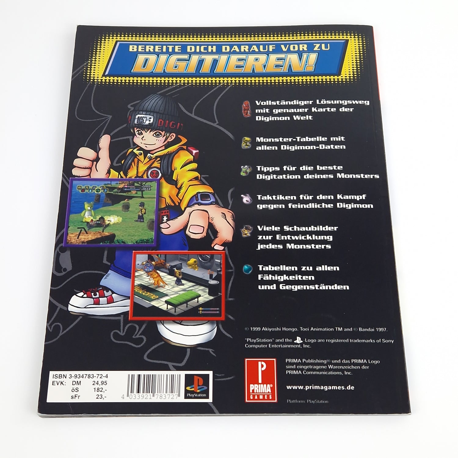 Playstation 1 Spiel : Digimon World + Lösungsbuch - PS1 PSX Spieleberater OVP