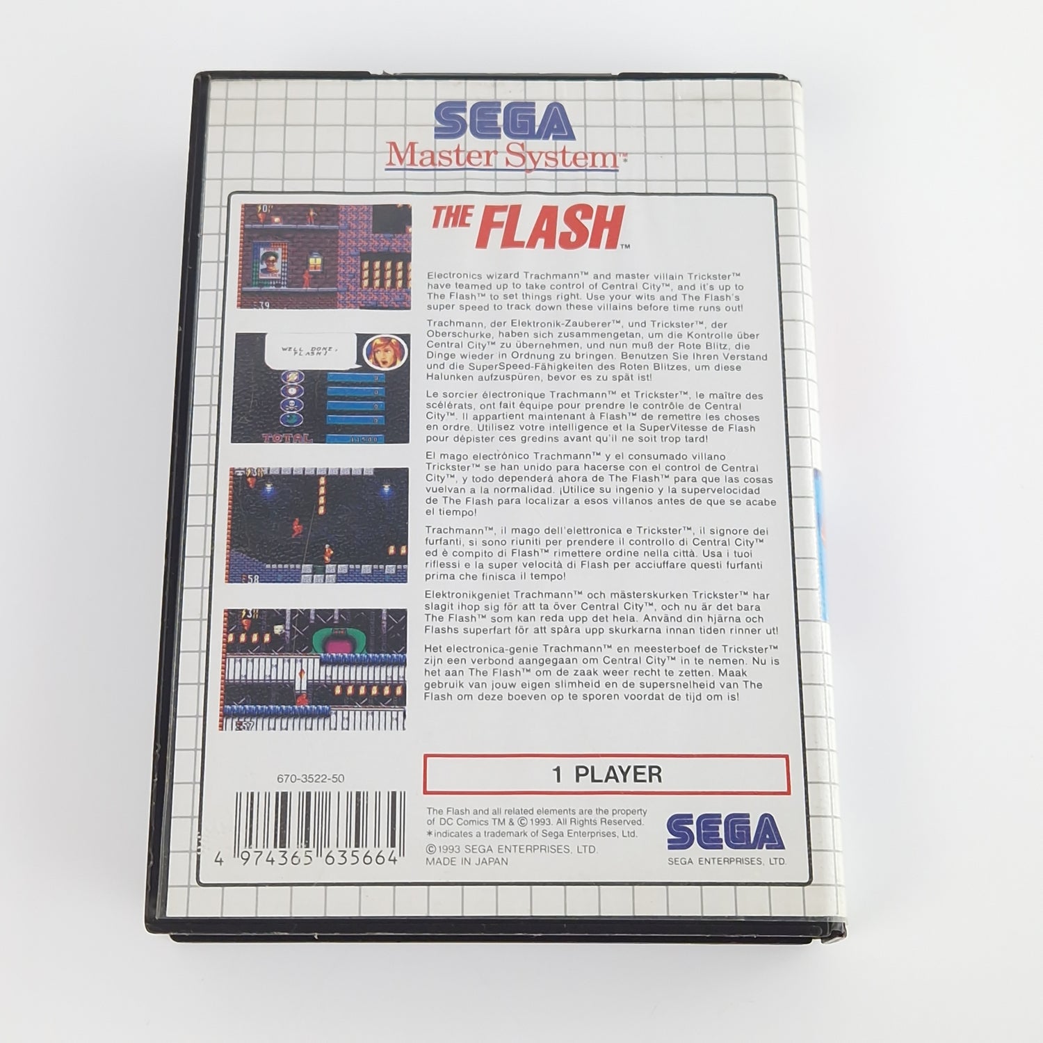Sega Master System Spiel : The Flash - Modul Anleitung OVP | MS PAL Cartridge