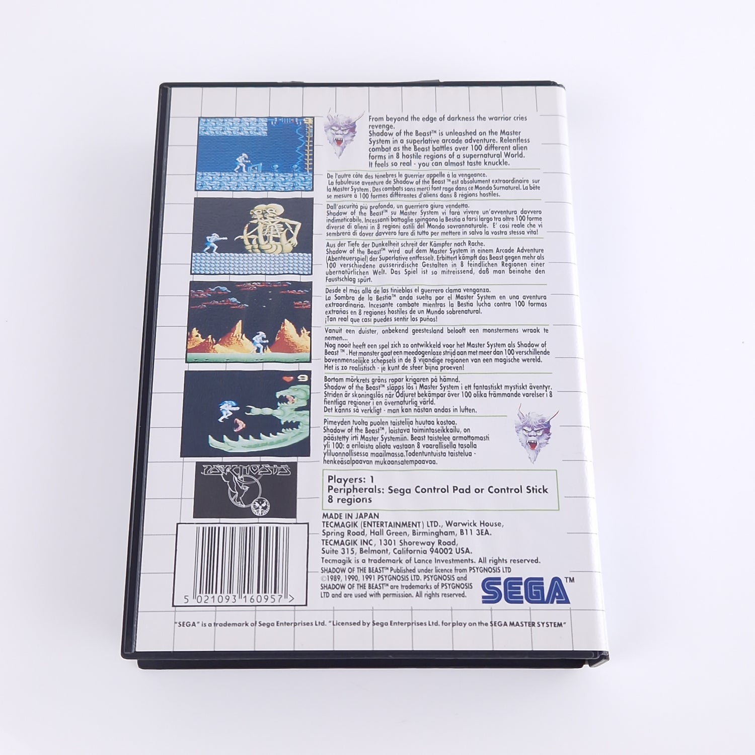Sega Master System Spiel : Shadow of the Beast - Modul OVP Anleitung PAL MS