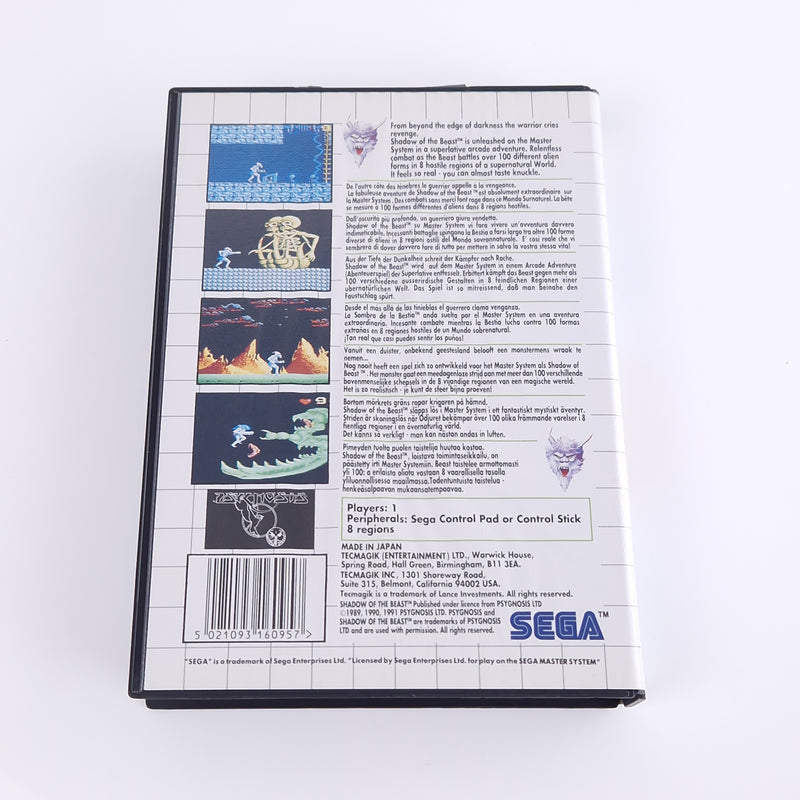 Sega Master System Spiel : Shadow of the Beast - Modul OVP Anleitung PAL MS