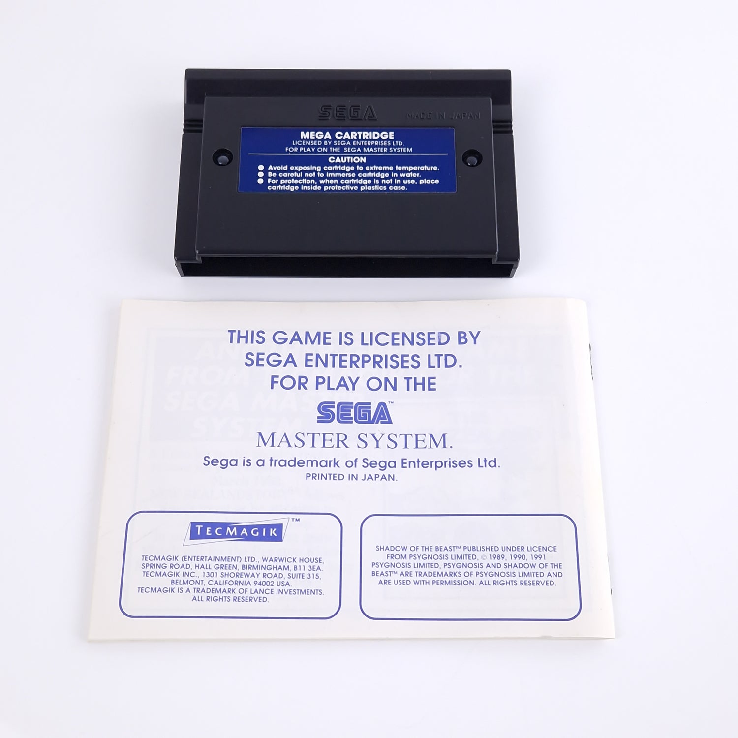 Sega Master System Spiel : Shadow of the Beast - Modul OVP Anleitung PAL MS