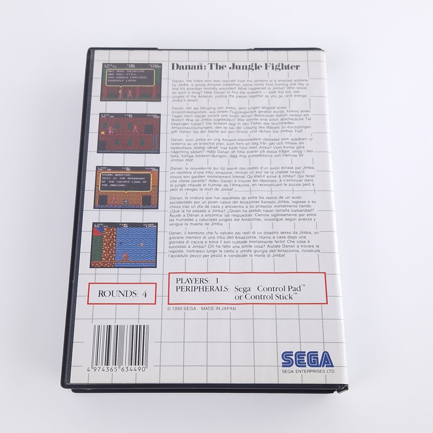 Sega Master System Spiel : Danan The Jungle Fighter - Modul OVP Anleitung PAL