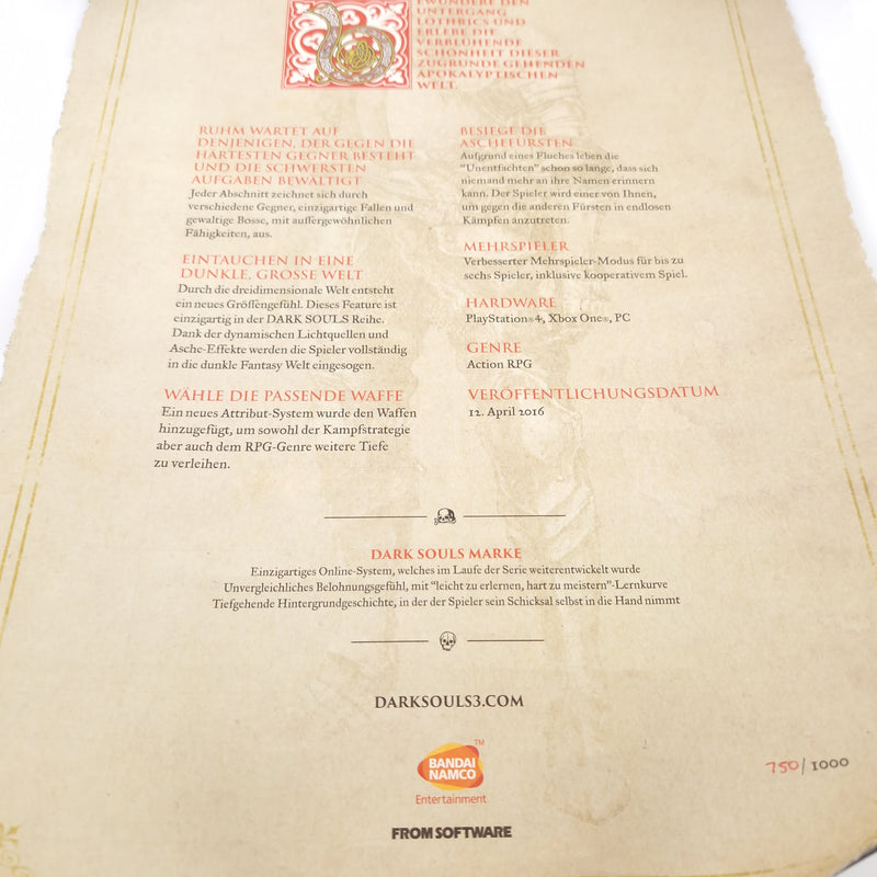 Dark Souls III Presse Set Poster / 2 Promo Plakate / Press Kit