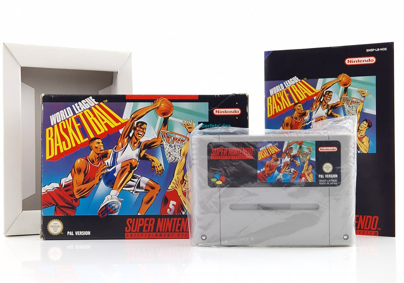 Super Nintendo Spiel : World League Basketball - SNES Modul Anleitung OVP PAL