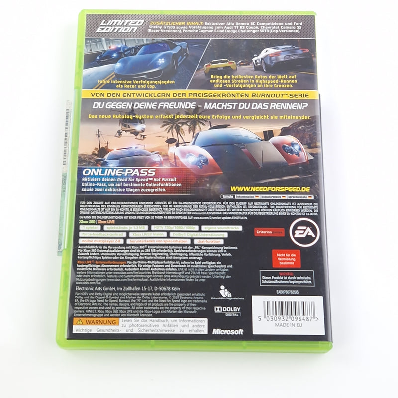 Xbox 360 Spiel : Need for Speed Hot Pursuit Limited - CD Disk Anleitung OVP PAL