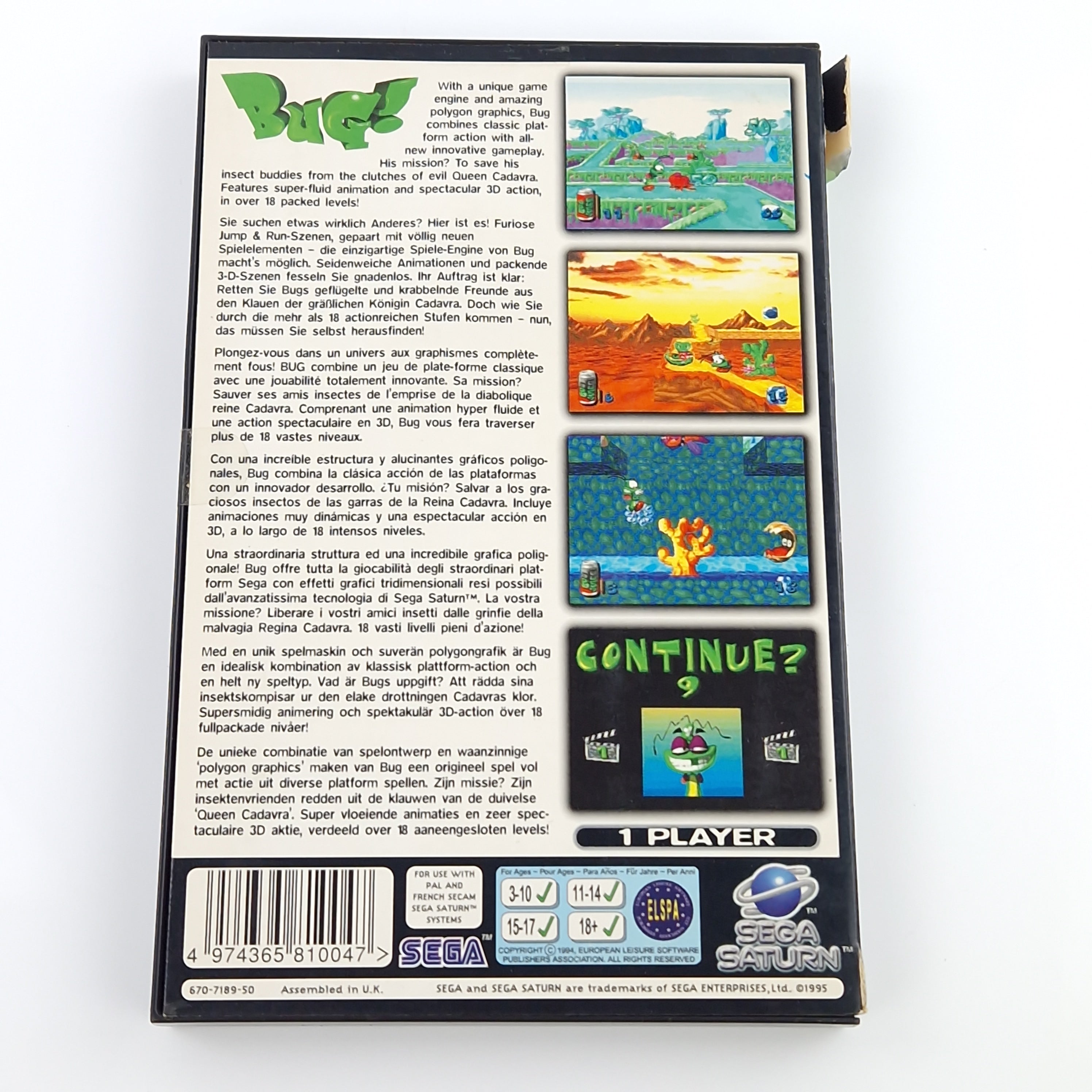Sega Saturn Spiel – BUG mit OVP Anleitung PAL