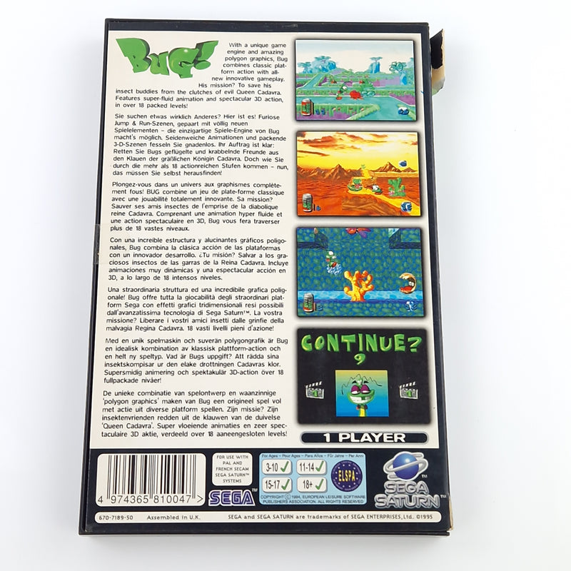 Sega Saturn Spiel : BUG ! - CD Disk OVP Anleitung | PAL Game