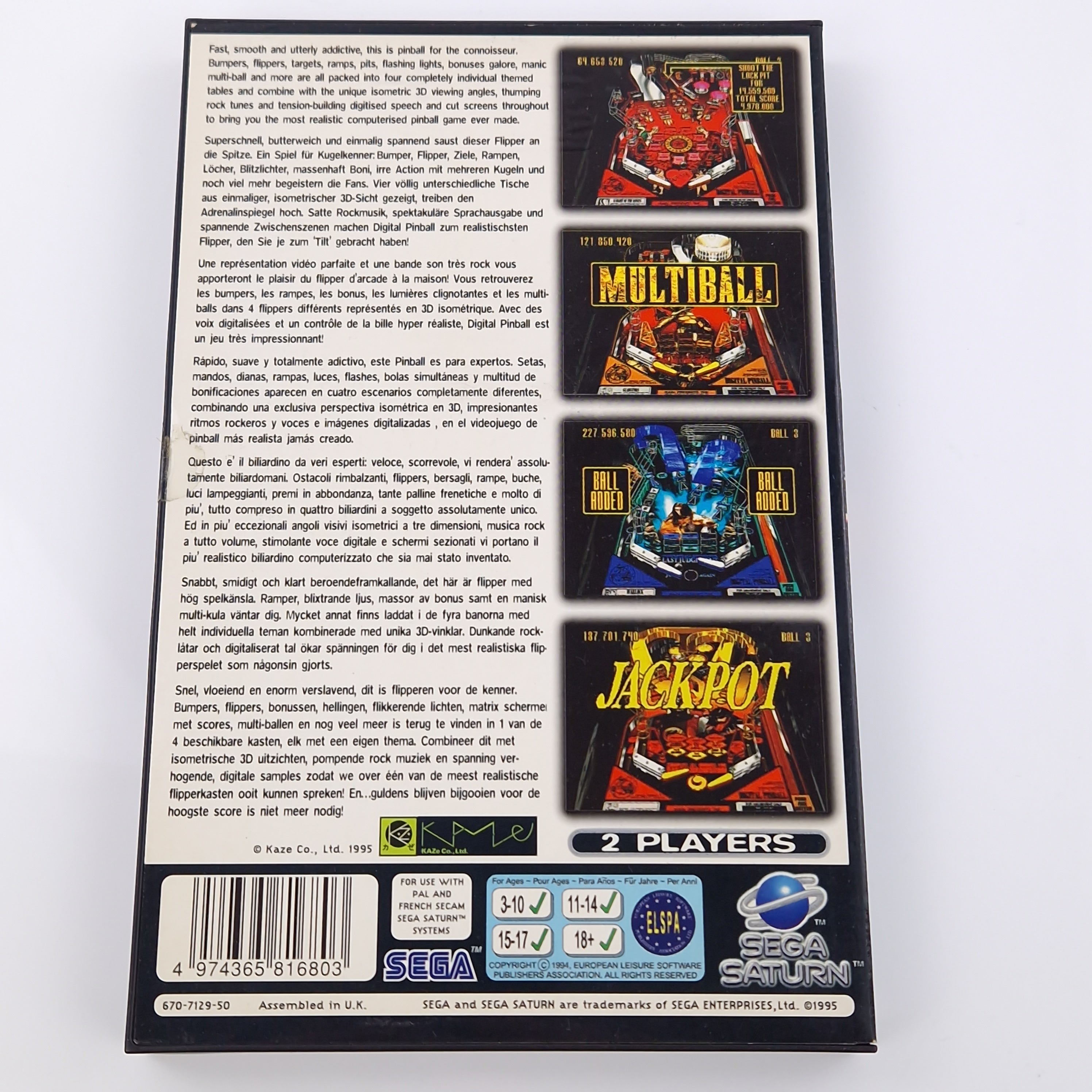 Sega Saturn Spiel – Digital Pinball OVP PAL