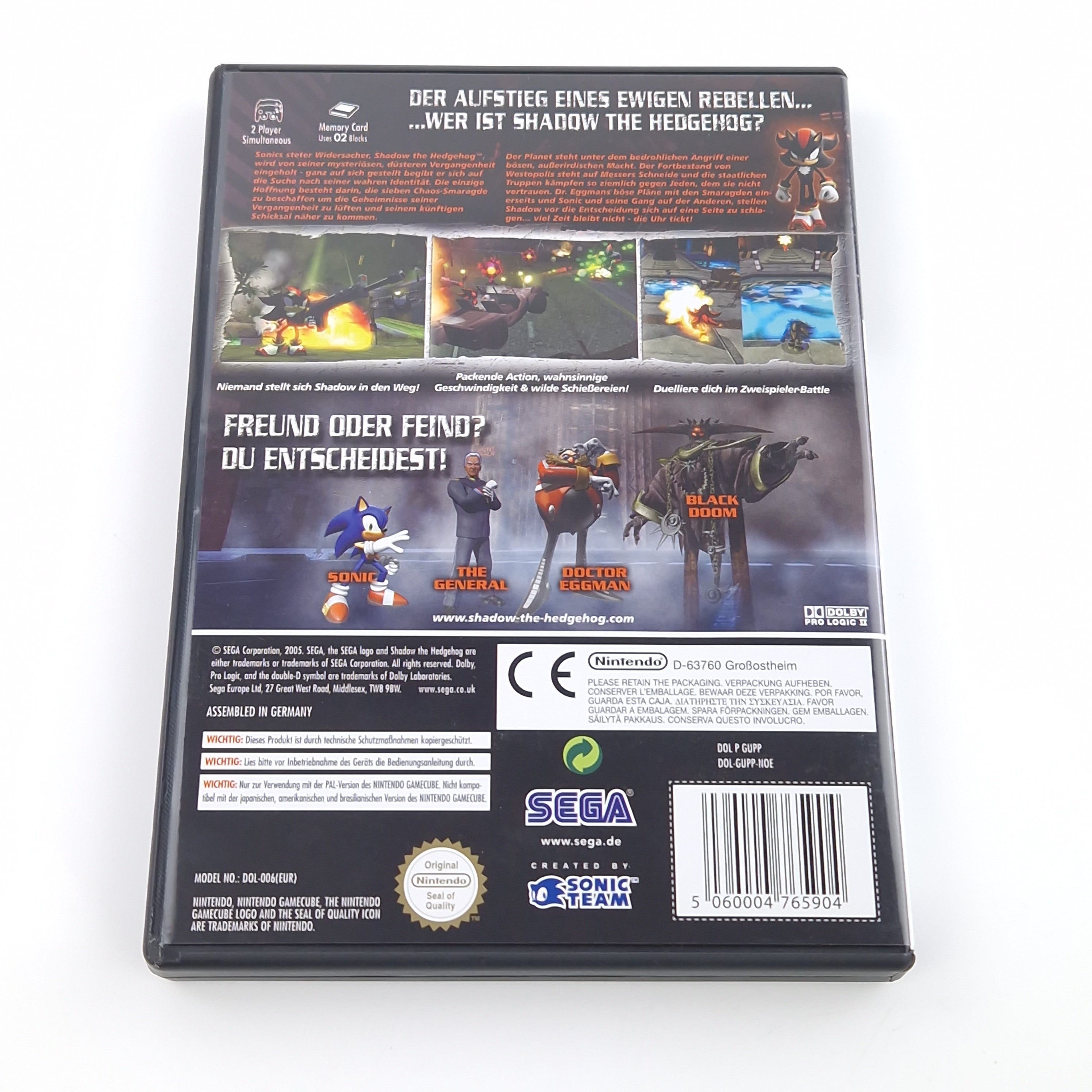 Nintendo Gamecube Spiel : Shadow The Hedgehog - GC OVP dt. PAL