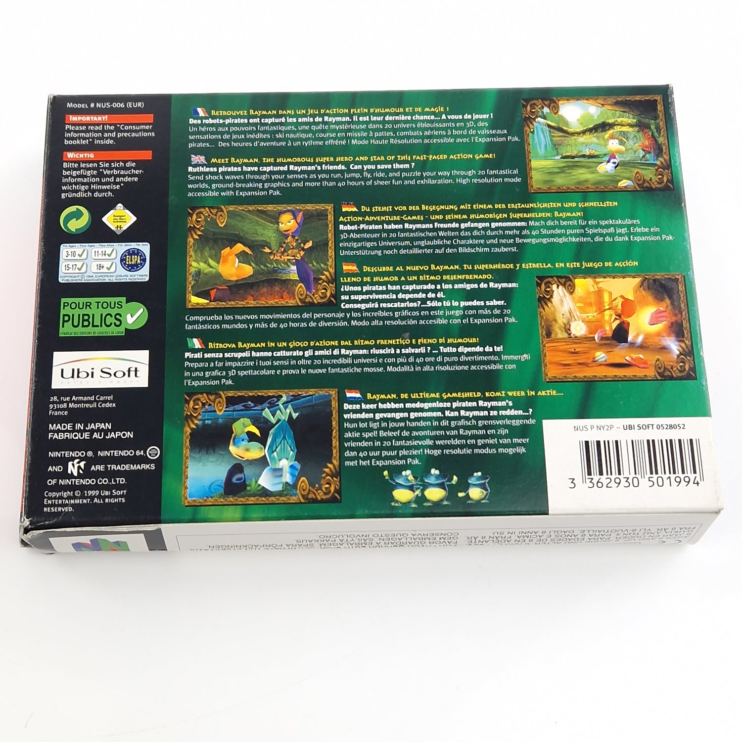 Nintendo 64 Spiel : Rayman 2 The Great Escape - Modul OVP / PAL EUR