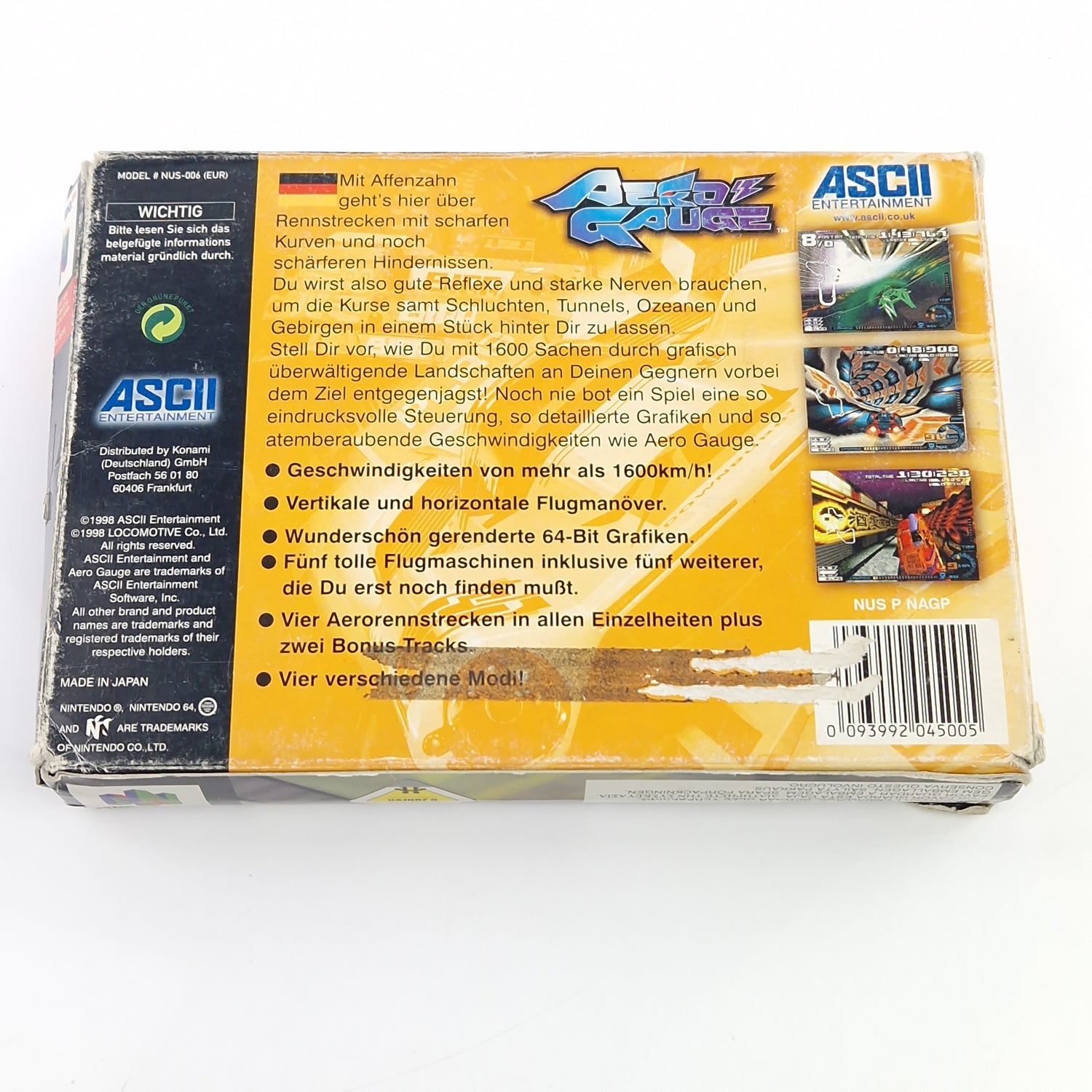 Nintendo 64 Spiel : Aero Gauge - Modul OVP Anleitung / N64 PAL NOE