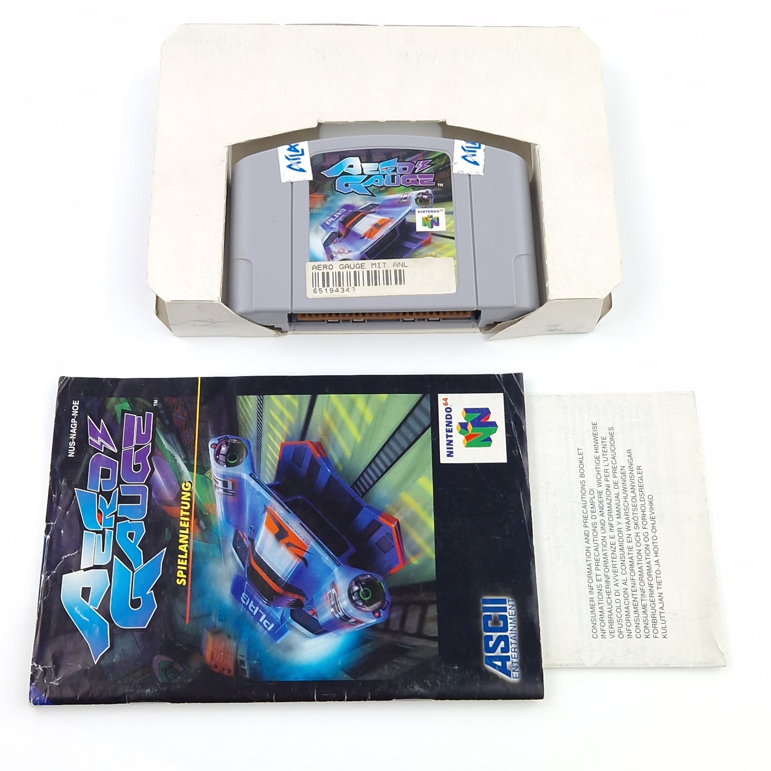 Nintendo 64 Spiel : Aero Gauge - Modul OVP Anleitung / N64 PAL NOE