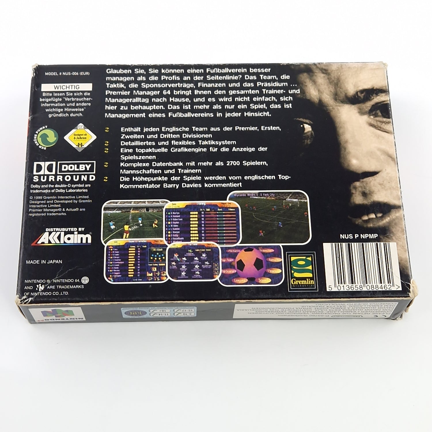 Nintendo 64 Spiel : Premier Manager 64 - Modul OVP ohne Anleitung / N64 PAL NOE