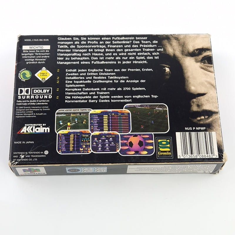 Nintendo 64 Spiel : Premier Manager 64 - Modul OVP ohne Anleitung / N64 PAL NOE