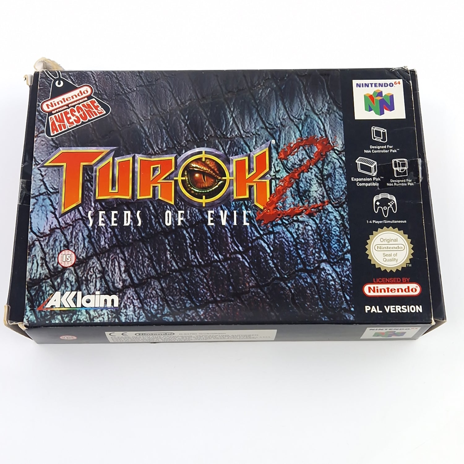 Nintendo 64 Spiel : Turok 2 Seeds of Evil - N64 Modul Anleitung OVP PAL UKV
