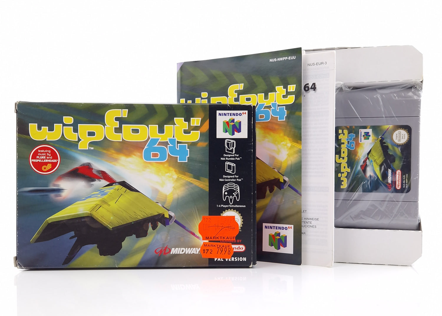 Nintendo 64 Spiel : Wipeout 64 - Modul Anleitung OVP / N64 PAL EUU