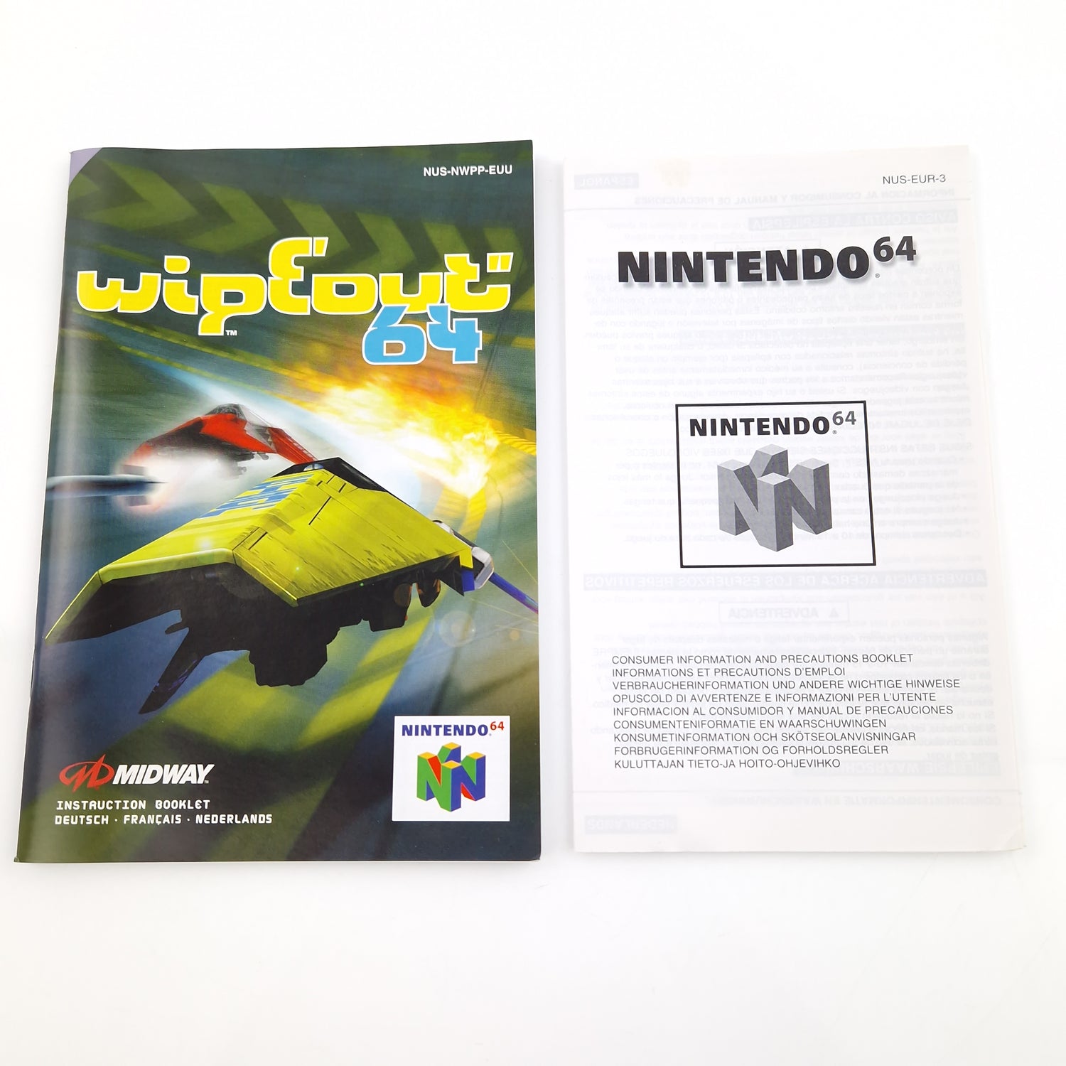 Nintendo 64 Spiel : Wipeout 64 - Modul Anleitung OVP / N64 PAL EUU