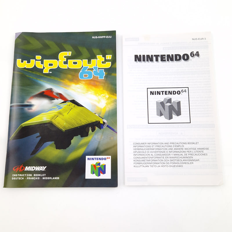 Nintendo 64 Spiel : Wipeout 64 - Modul Anleitung OVP / N64 PAL EUU