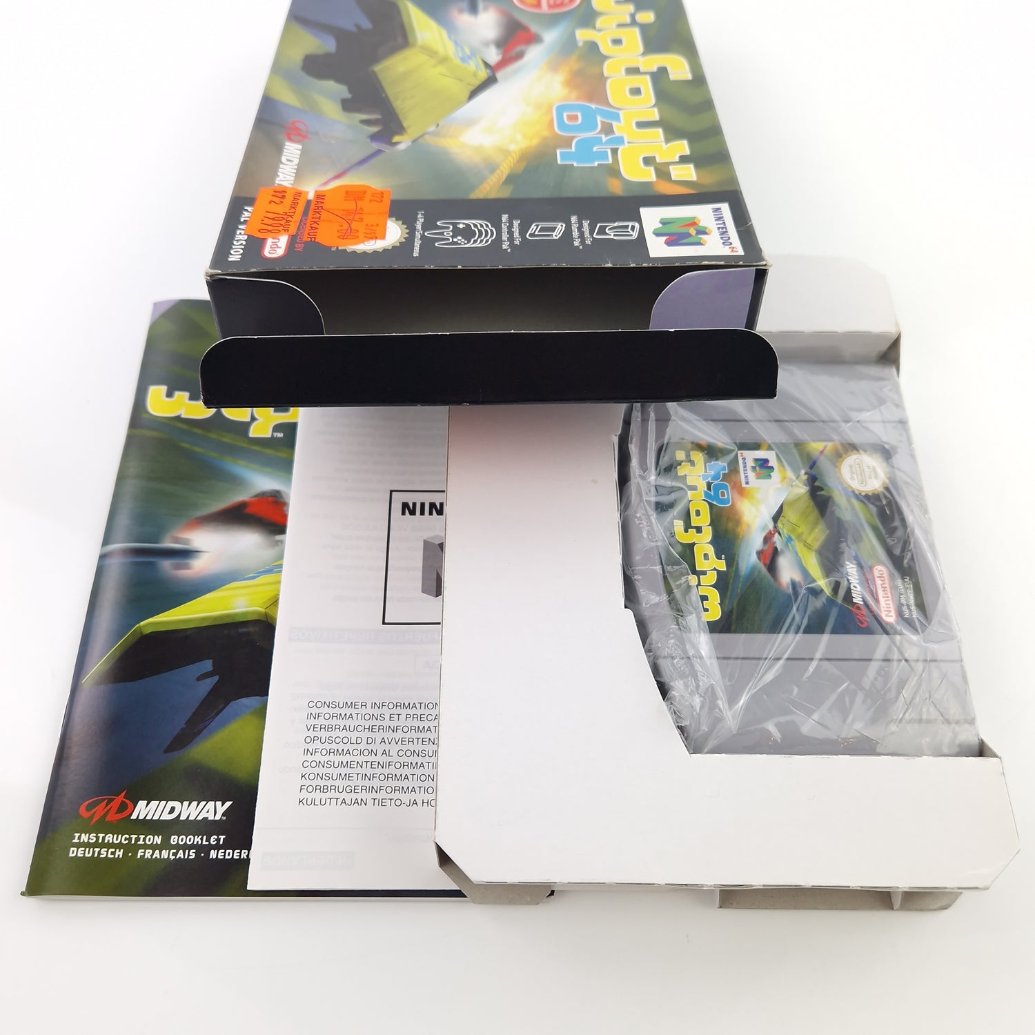 Nintendo 64 Spiel : Wipeout 64 - Modul Anleitung OVP / N64 PAL EUU