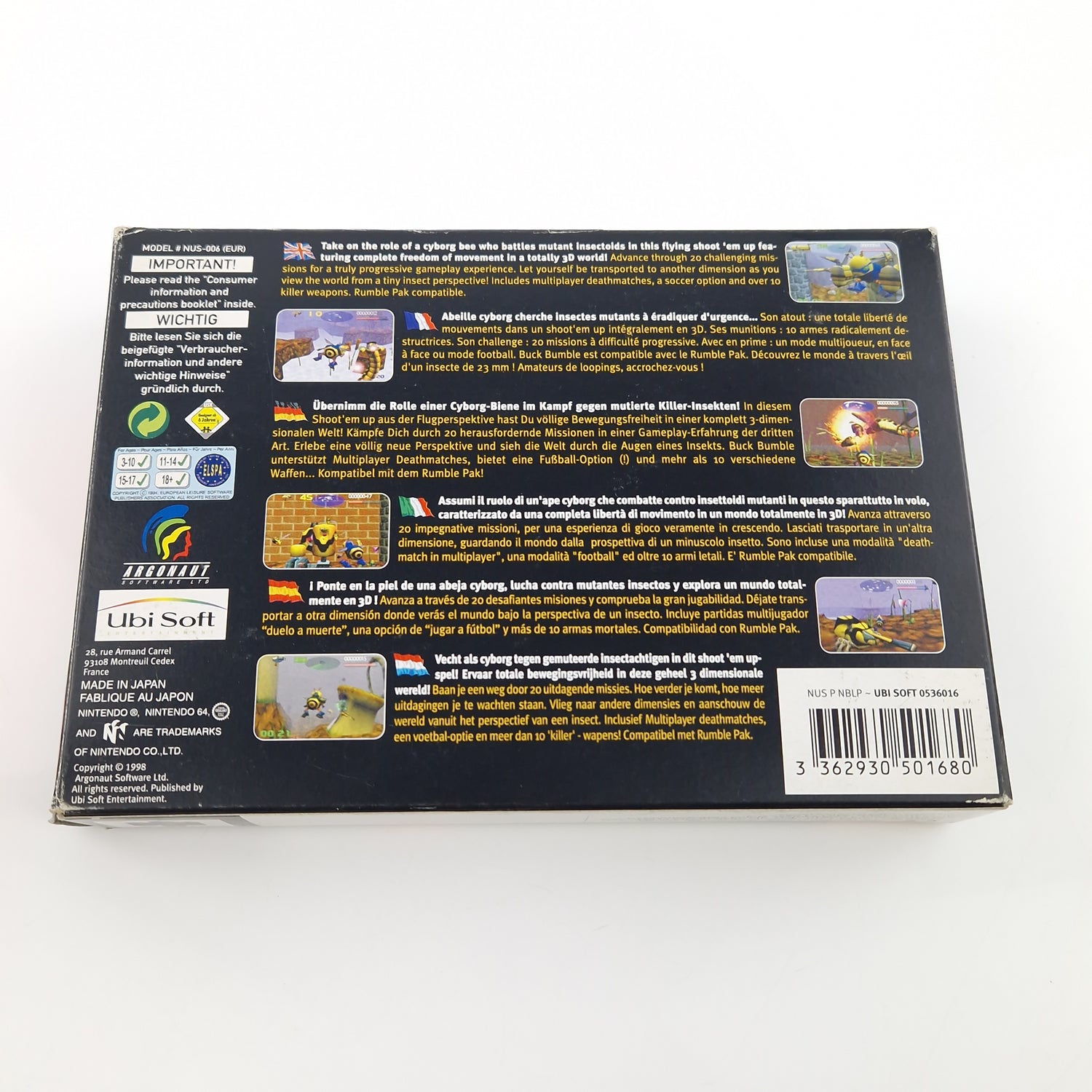 Nintendo 64 Spiel : Buck Bumble - Modul Anleitung OVP / N64 PAL EUR