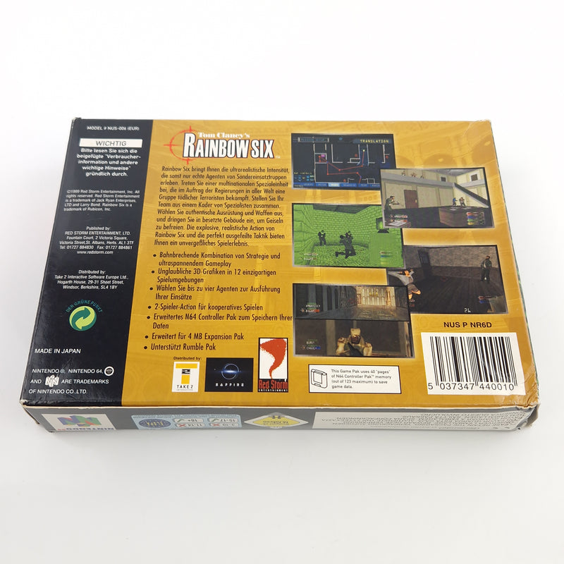 Nintendo 64 Spiel : Tom Clancys Rainbow Six - Modul Anleitung OVP / N64 PAL NOE