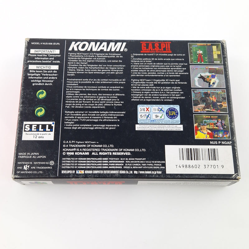 Nintendo 64 Spiel : G.A.S.P!! Fighters Nextream - Modul Anleitung OVP / N64 PAL
