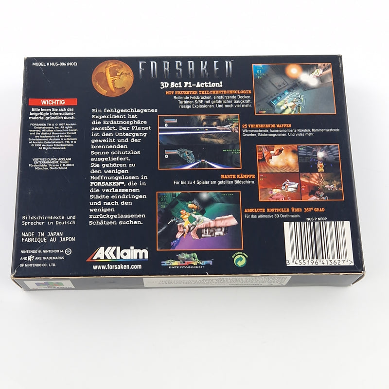 Nintendo 64 Spiel : Forsaken - N64 Modul Anleitung OVP cib / PAL NOE