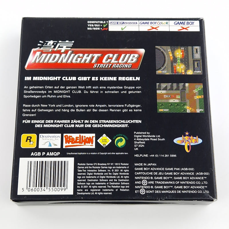 Nintendo Game Boy Advance Spiel : Midnight Club - Modul Anleitung OVP / GBA PAL