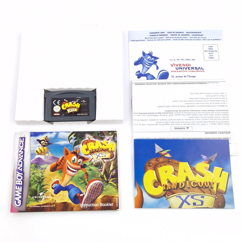 Nintendo Game Boy Advance : Crash Bandicoot XS - Modul Anleitung OVP / GBA PAL