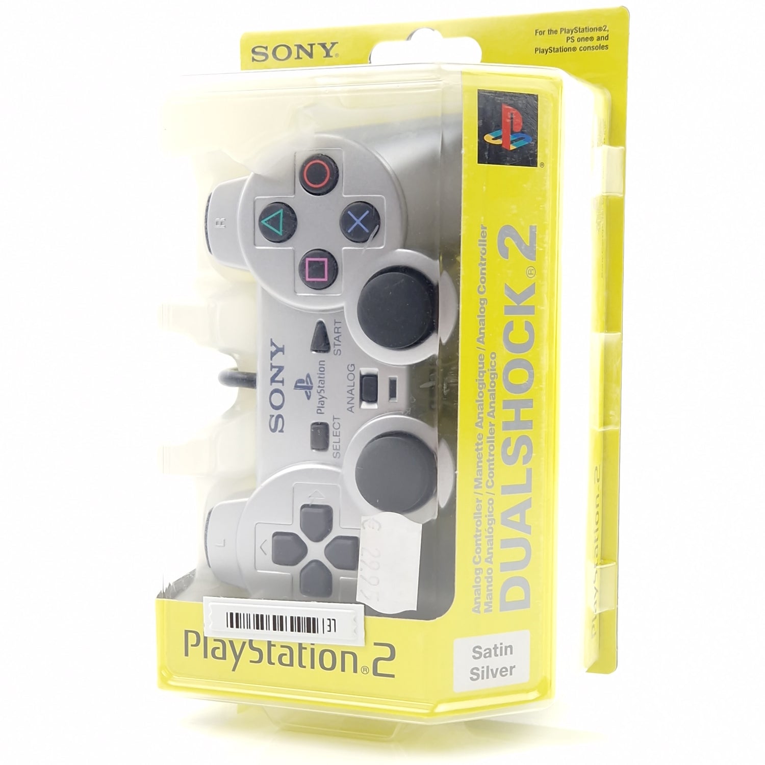 Playstation 2 : Original PS2 Dualshock Analog Controller Satin Silver - BLISTER