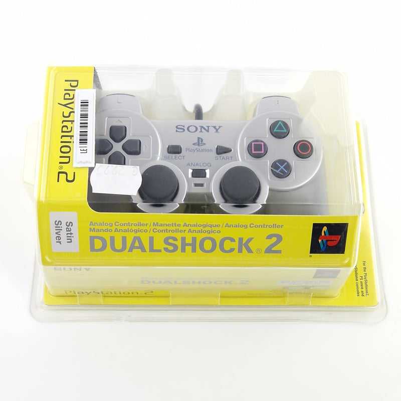 Playstation 2 : Original PS2 Dualshock Analog Controller Satin Silver - BLISTER