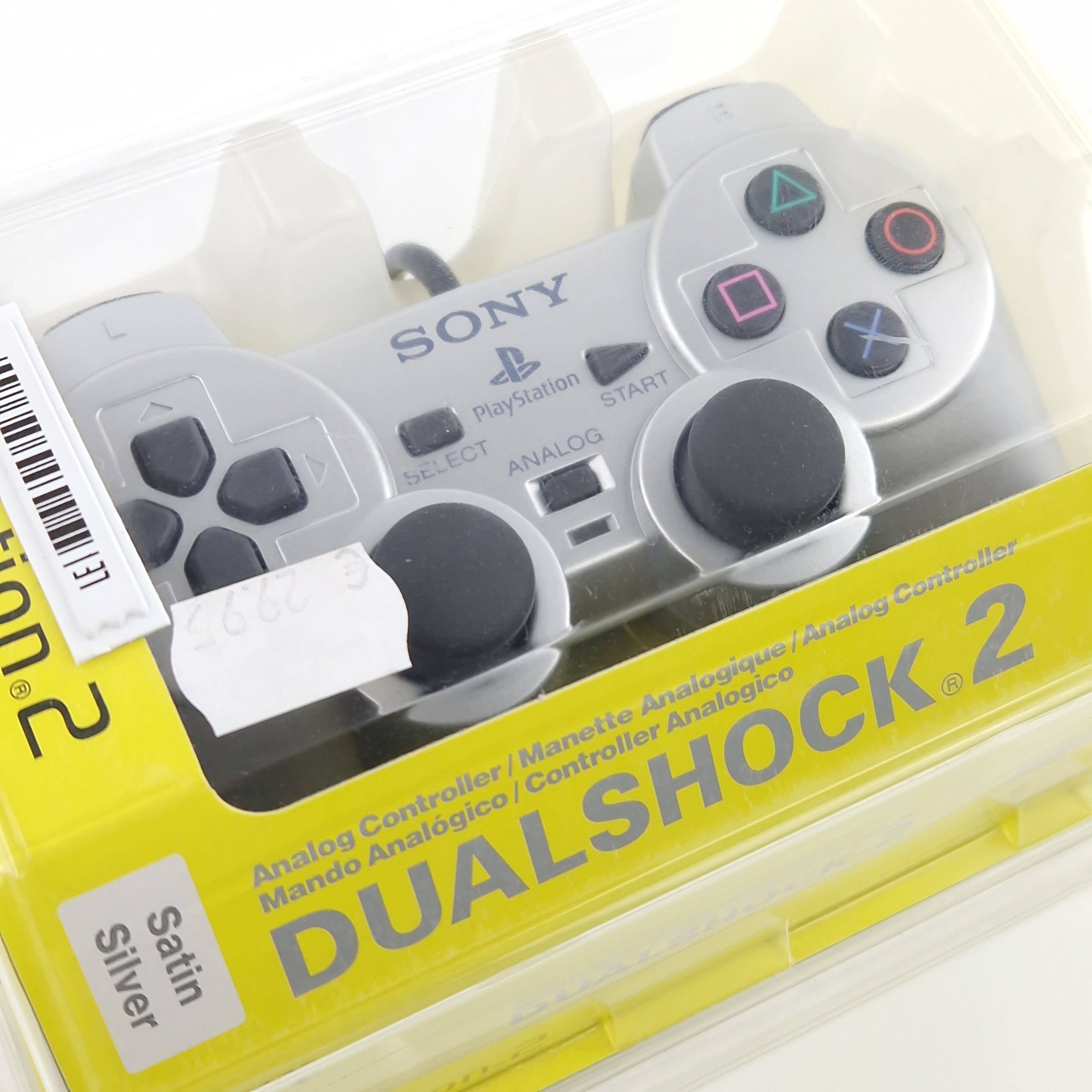 Playstation 2 : Original PS2 Dualshock Analog Controller Satin Silver - BLISTER