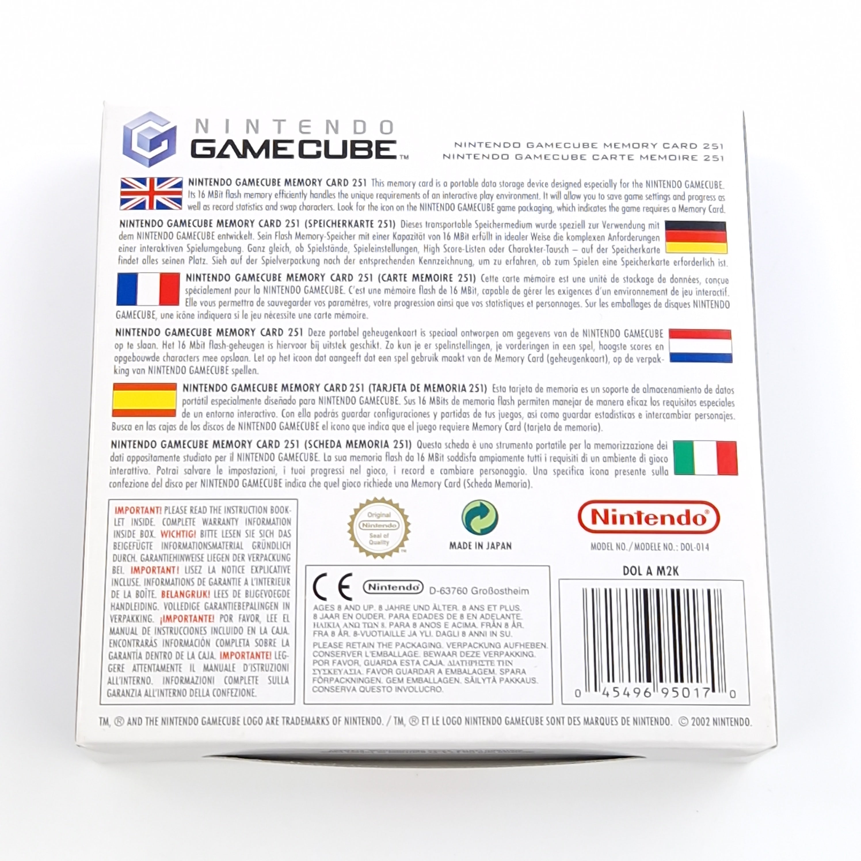 Nintendo Gamecube Zubehör : Original Speicherkarte Memory Card Schwarz OVP 02