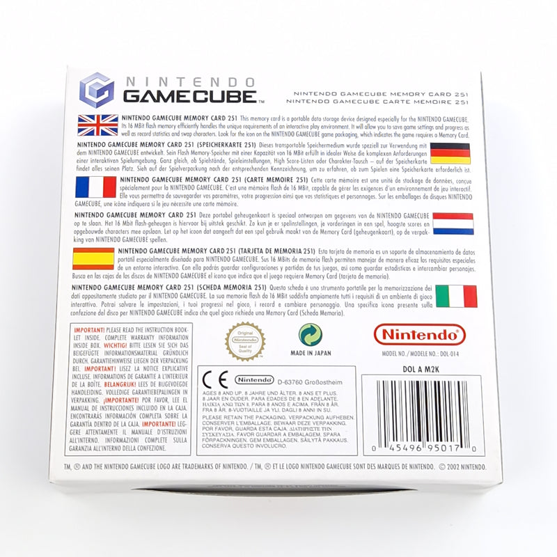 Nintendo Gamecube Zubehör : Original Speicherkarte Memory Card Schwarz OVP 02