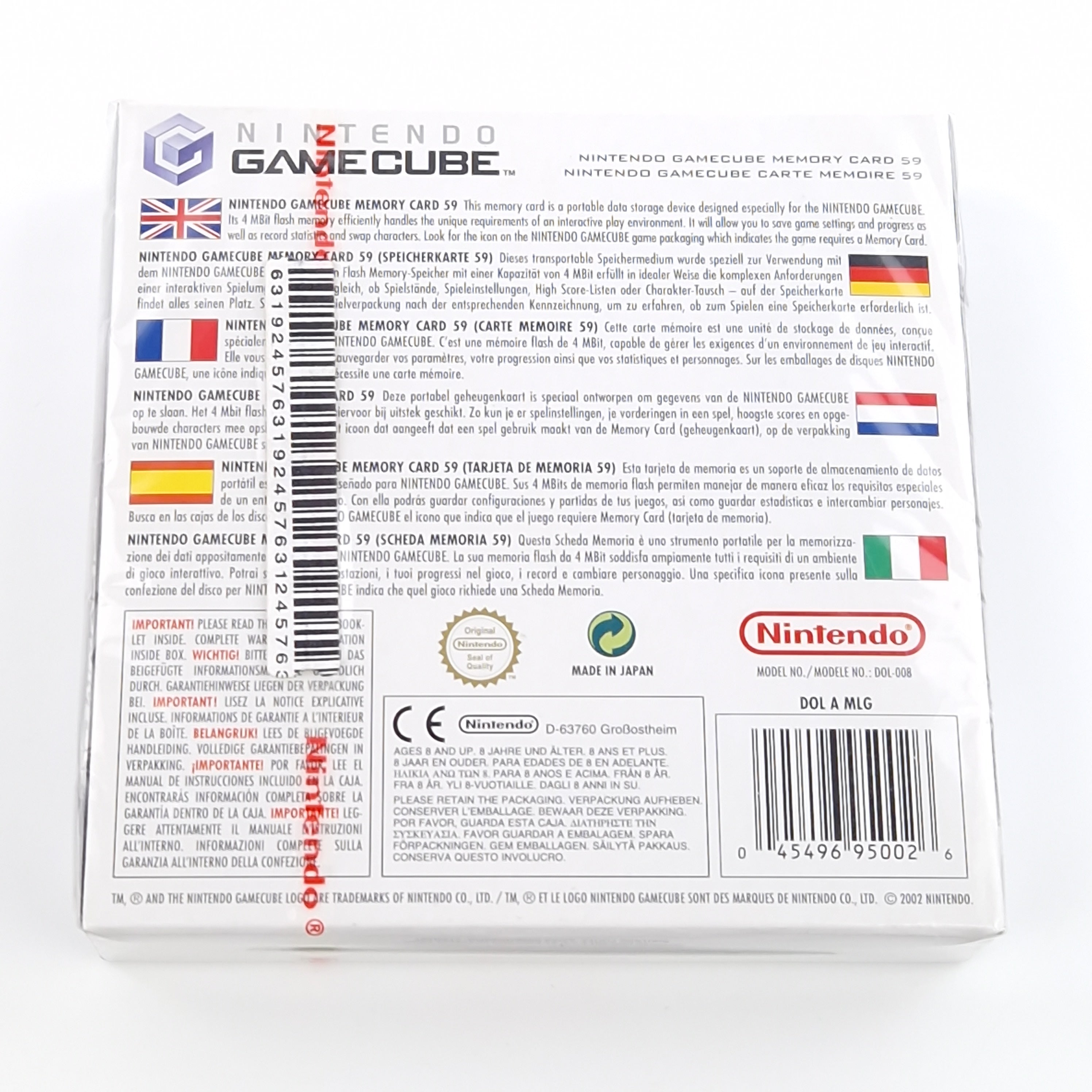 Nintendo Gamecube Zubehör : Original Speicherkarte Memory Card Grau Sealed NEU