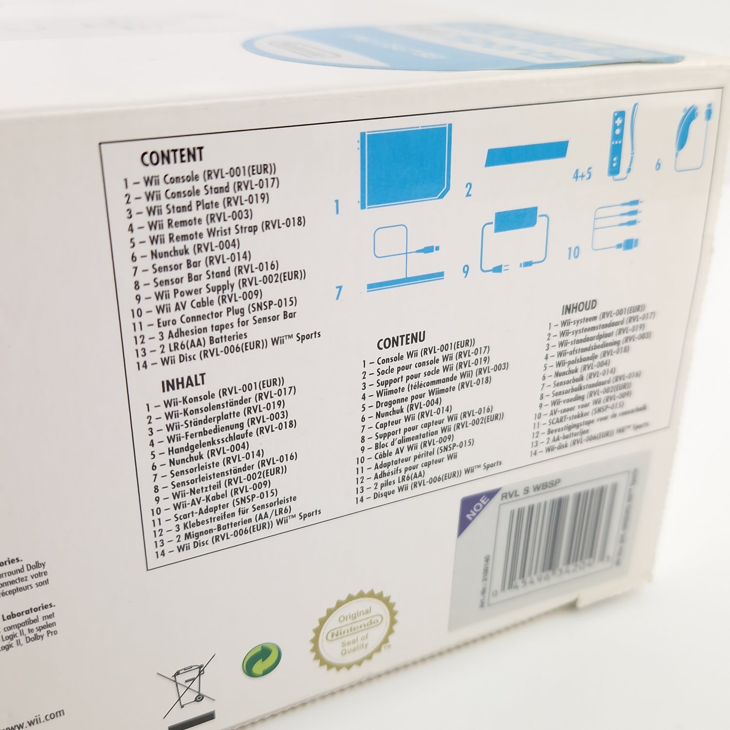 Nintendo Wii Konsole : Wii Sports Bundle in OVP - ohne Spiel / PAL Console