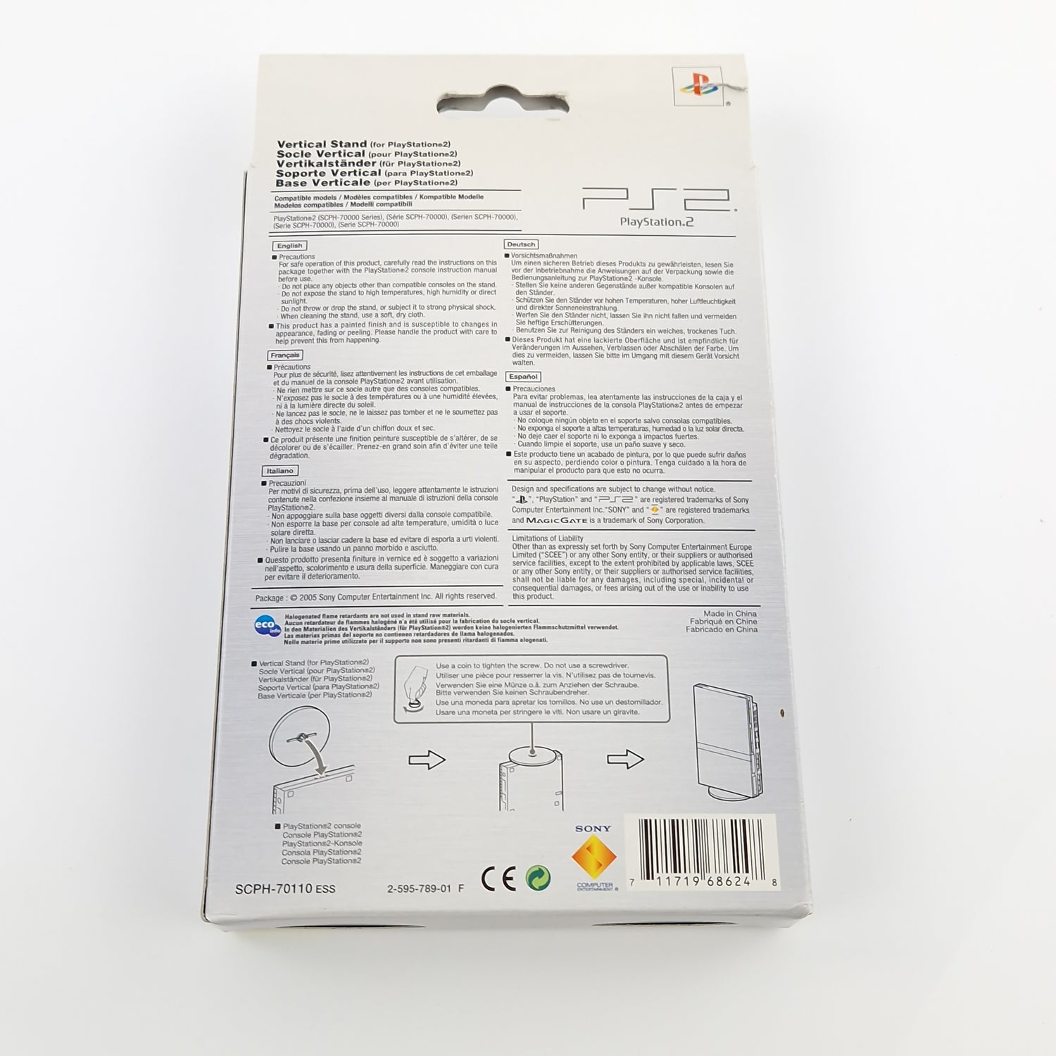 Playstation 2 Zubehör : Vertical Stand / Vertikalständer für SCPH-70000 PS2 OVP