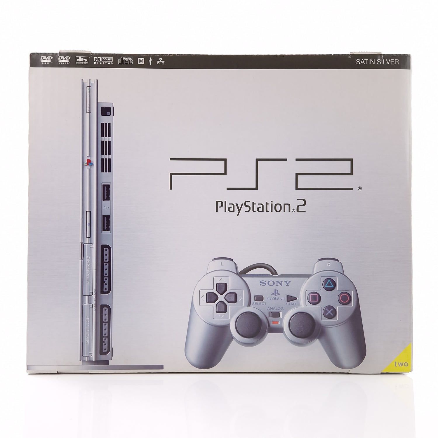 Playstation 2 Konsole : SONY Ps2 Slim Console Satin Silver - Silber OVP PAL