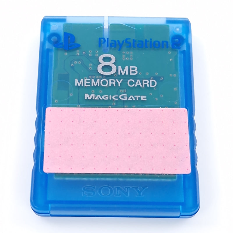 Playstation 2 Zubehör : Original 8MB Memory Card Transp Blau - PS2 Speicherkarte
