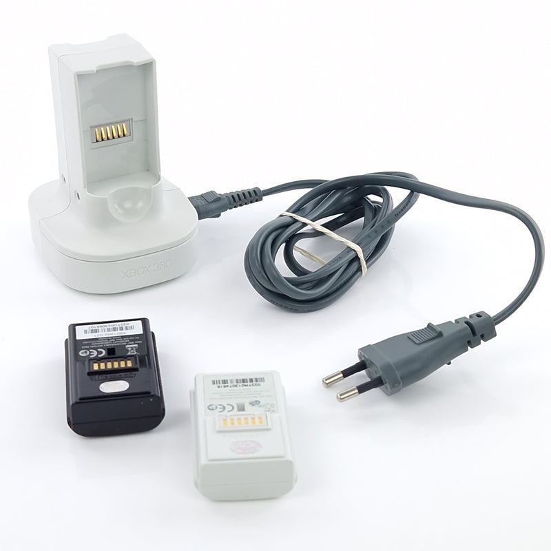 Xbox 360 Zubehör : Quick Charge Kit - Ladestation + 2 originale Akkus & Kabel