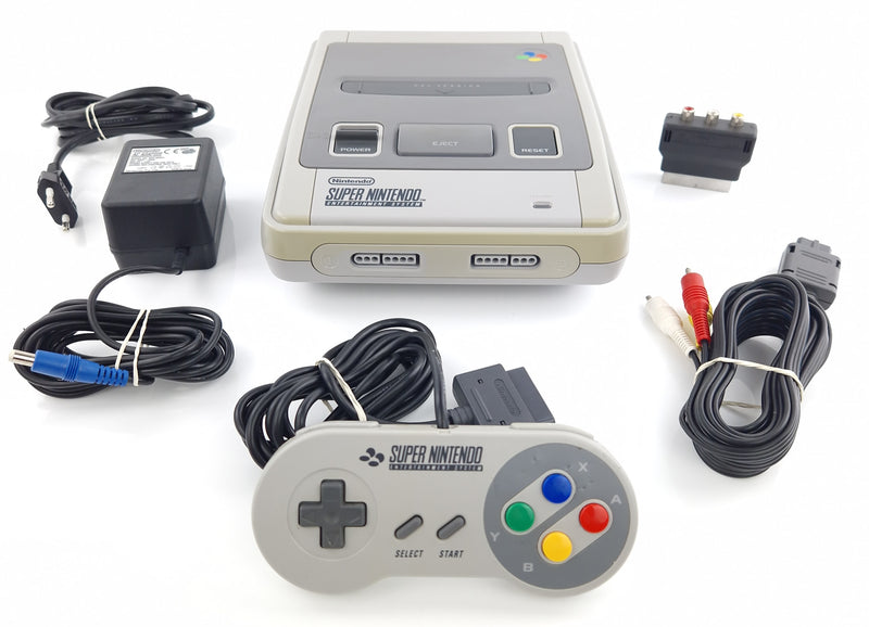 Super Nintendo Konsolen SET : Konsole, Controller, Kabel - SNES PAL Console