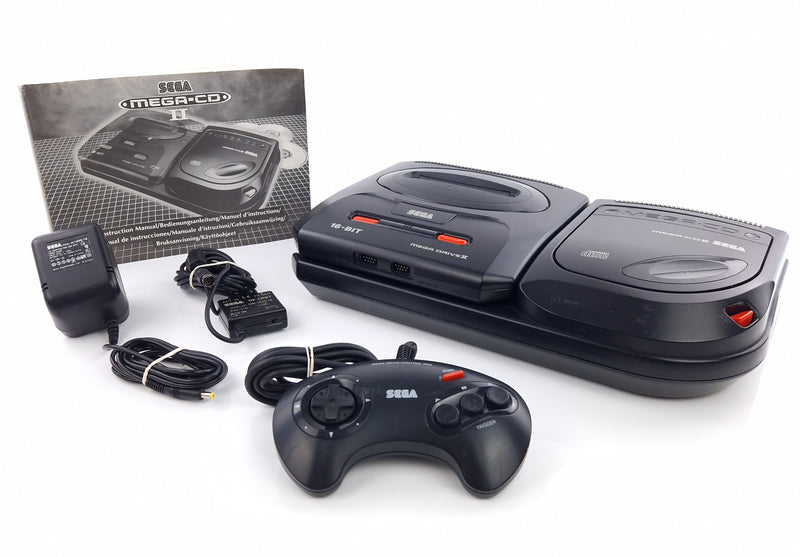 Sega Mega CD Konsole : Mega Drive II mit Mega CD Adapter, Controller, Kabel PAL