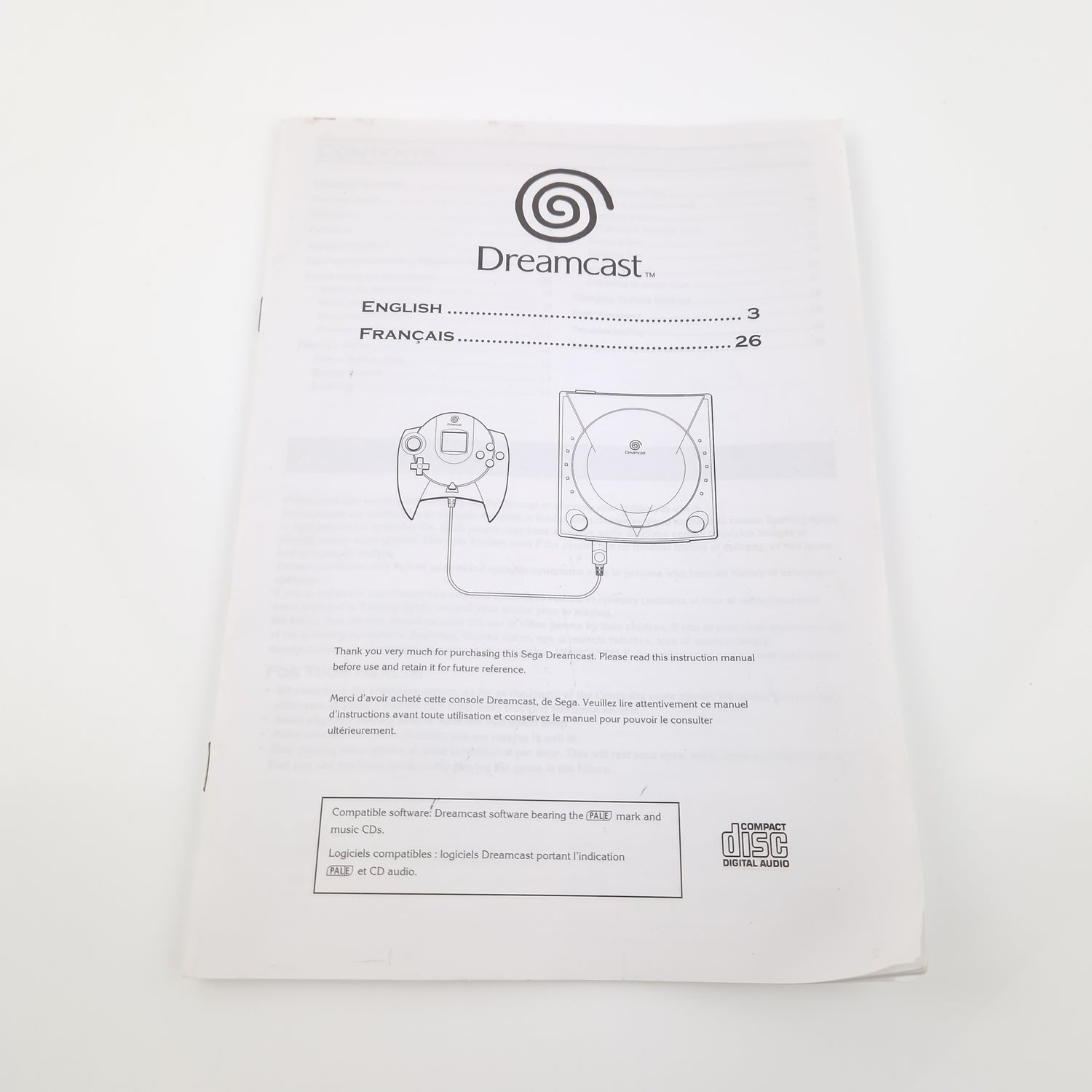 Sega Dreamcast Konsolen Bundle : Konsole, Controller, Kabel, Handbuch, DreamON