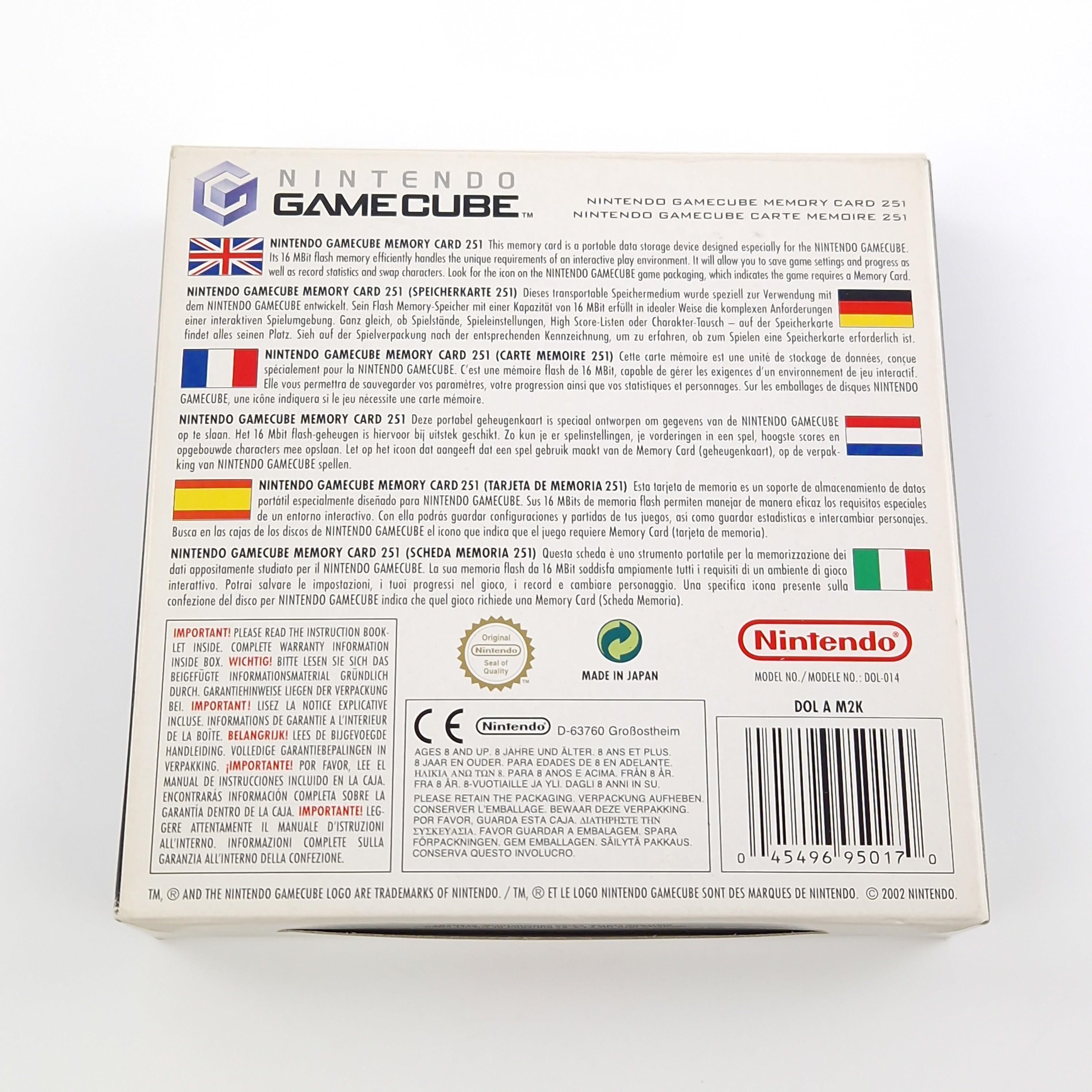 Nintendo Gamecube Zubehör : Original Memory Card 251 - Speicherkarte OVP