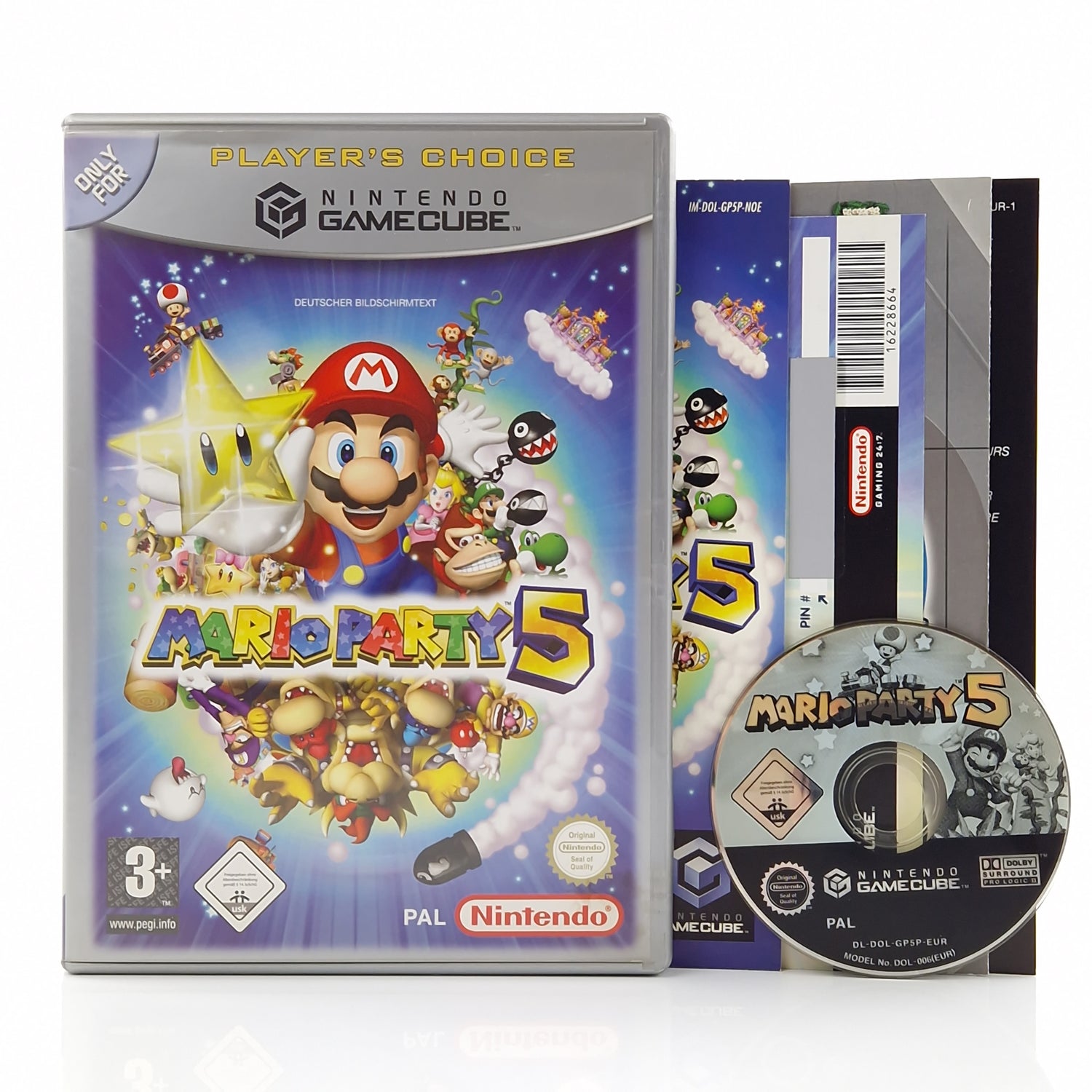 Nintendo Gamecube Spiel : Mario Party 5 - CD Anleitung OVP Platinum  / PAL GC