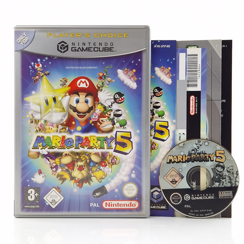 Nintendo Gamecube Spiel : Mario Party 5 - CD Anleitung OVP Platinum  / PAL GC